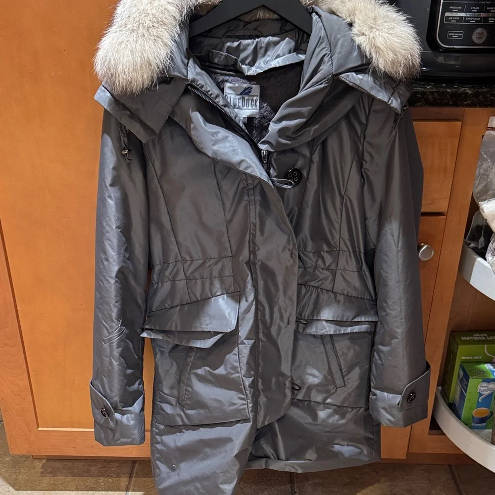 Blue Duck Shearling Ladies fur trimmed parka coat - Picture 3 of 7